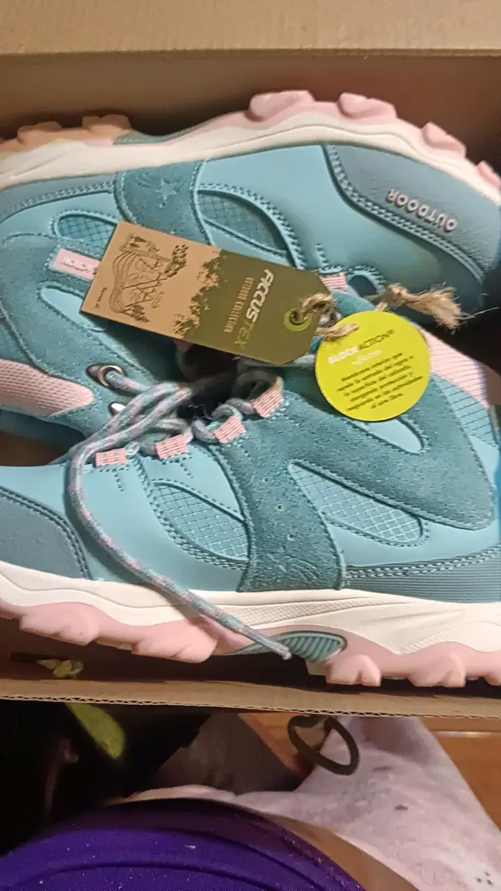 Botas de trekking Ficustex para mujer en azul y rosa - 3