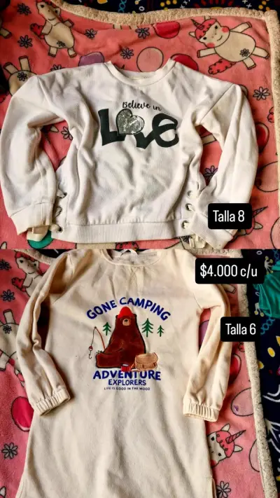 Polerones infantiles estampados talla 6 y 8 - miniatura 1