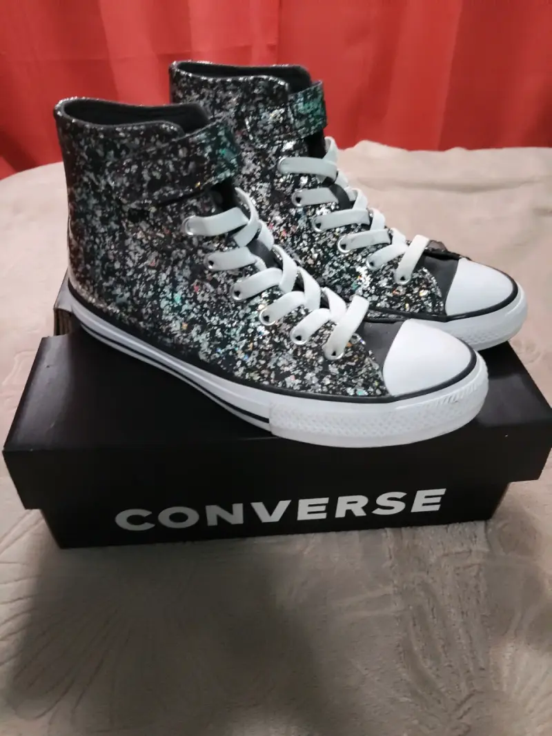 Zapatillas Converse All Star con brillo para jóvenes - 2