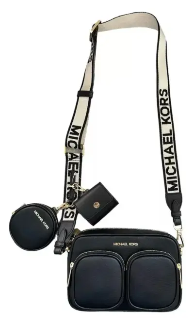 Bolso bandolera Michael Kors negro con accesorios - miniatura 1