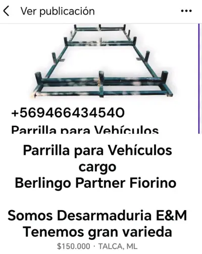 Parrilla vehículos carga Berlingo Partner Fior - miniatura 1
