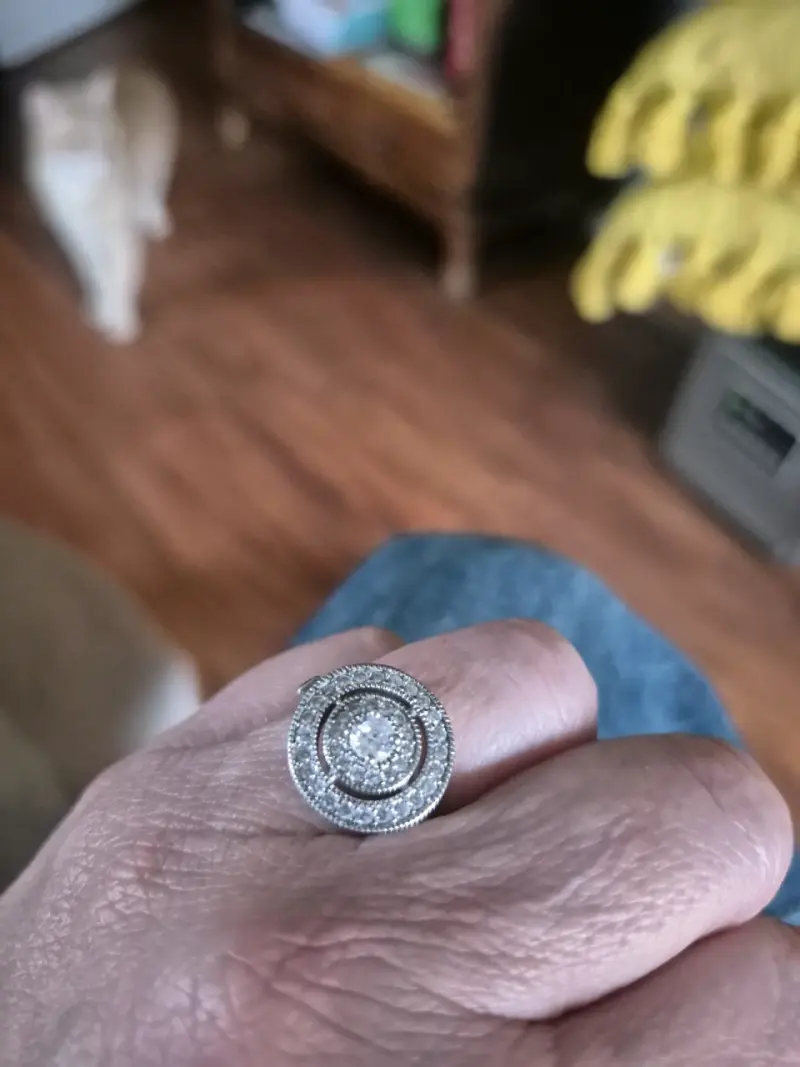 Anillo de plata vintage con circonitas brillante - 2