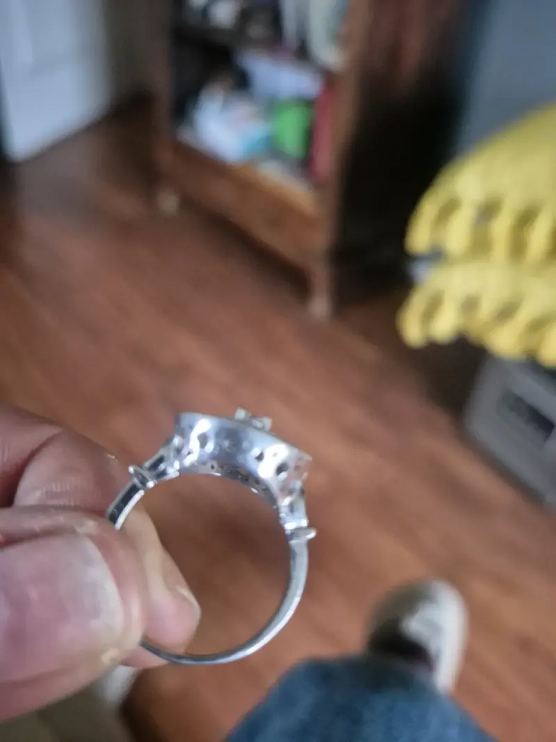 Anillo de plata vintage con circonitas brillante - 3