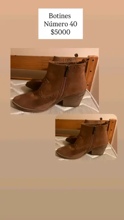 Botines de cuero marrón número 40 - miniatura 1