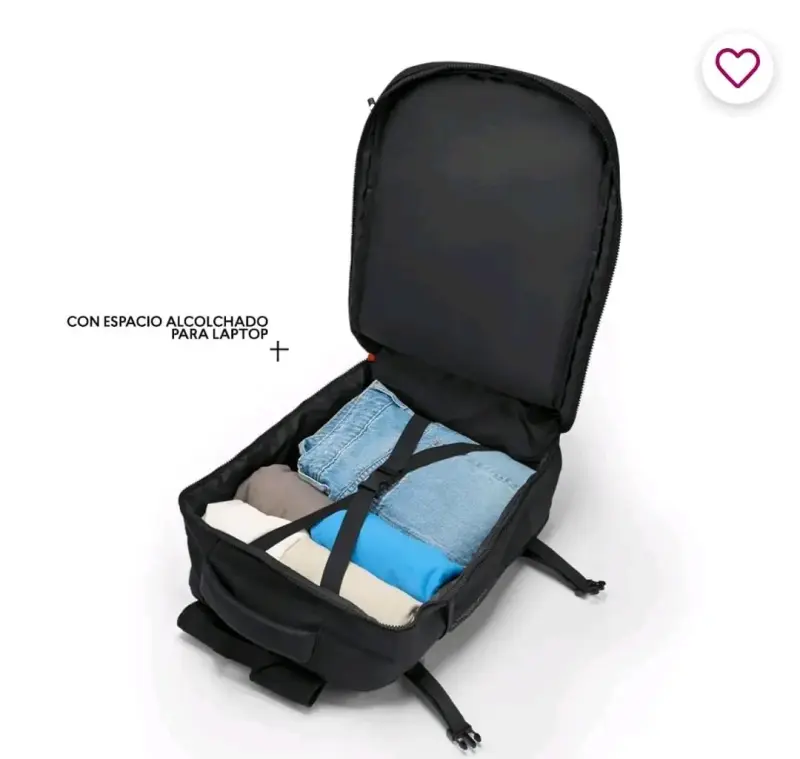 Mochila negra con compartimentos múltiples - 2