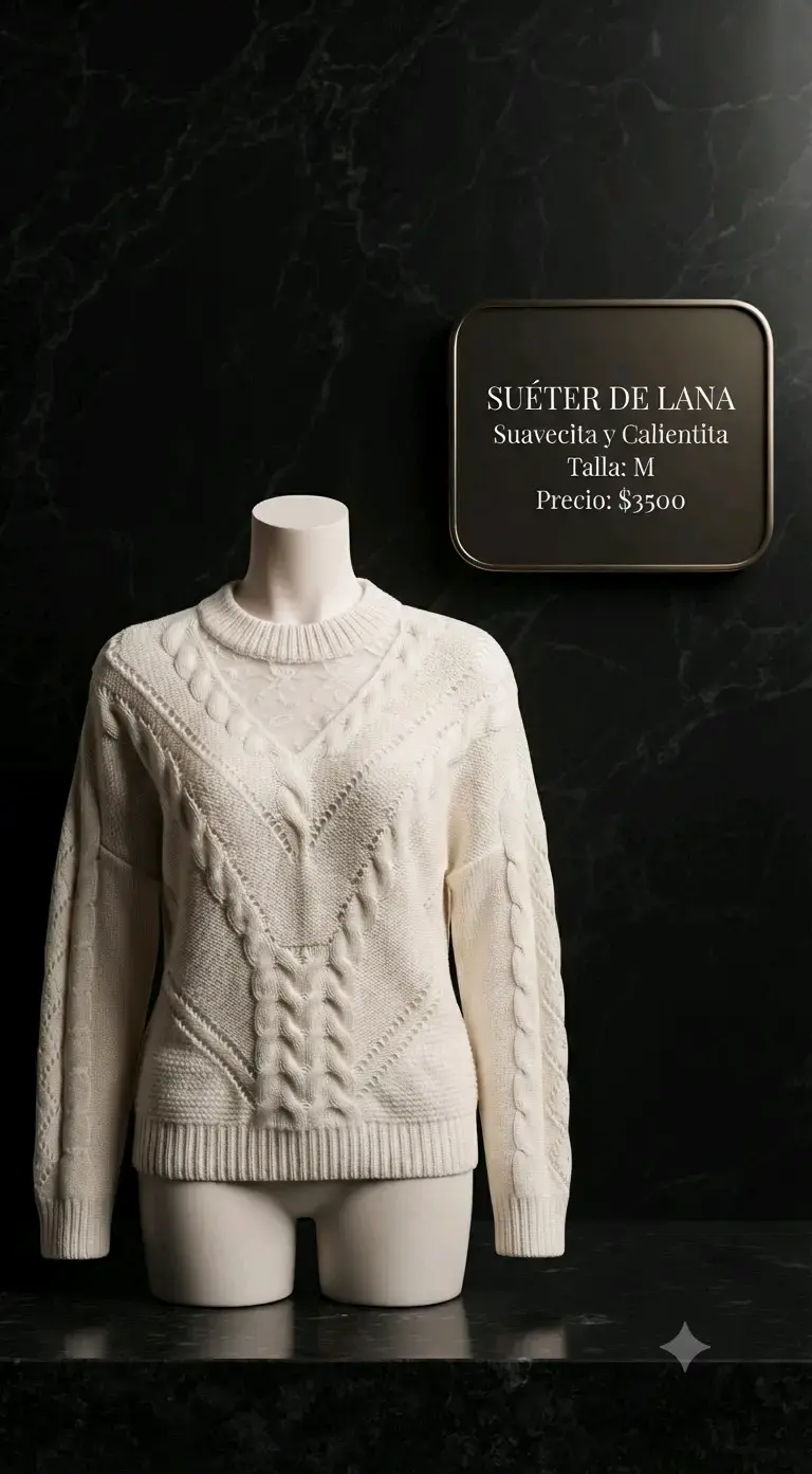 Suéter de lana suave y cálido talla M