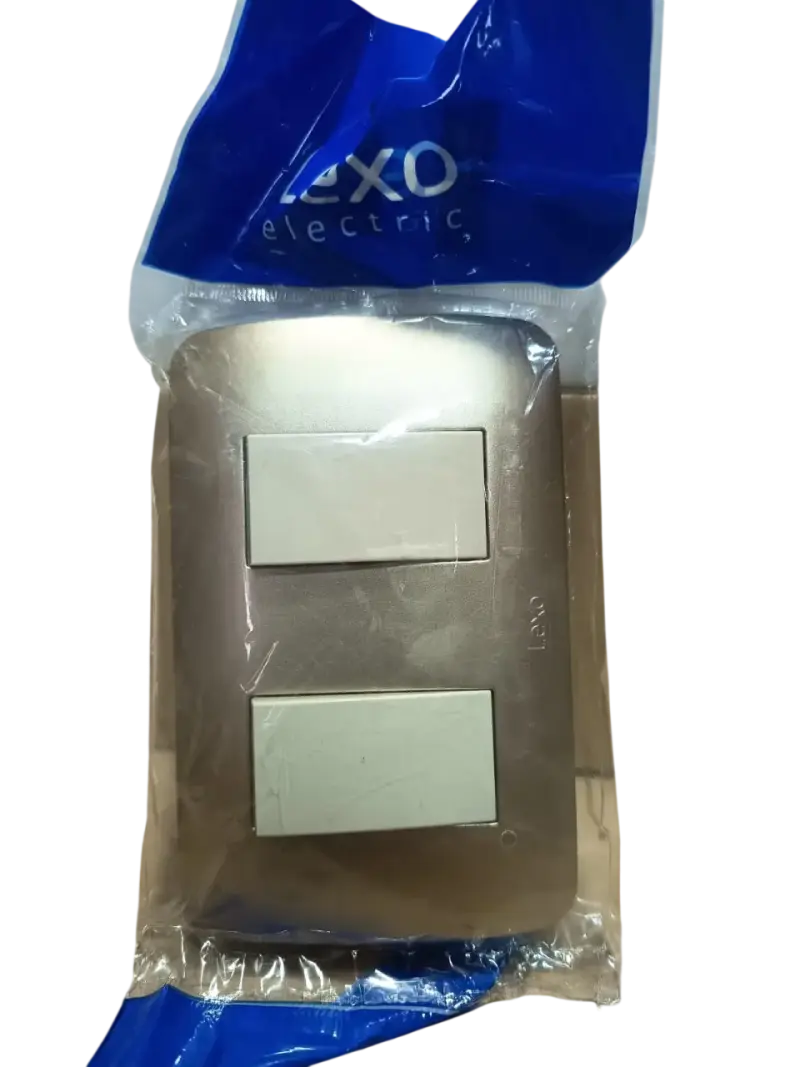 Interruptor Doble 9/15 Beige Titanio Lexo - 2