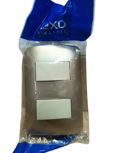 Interruptor Doble 9/15 Beige Titanio Lexo - miniatura 2