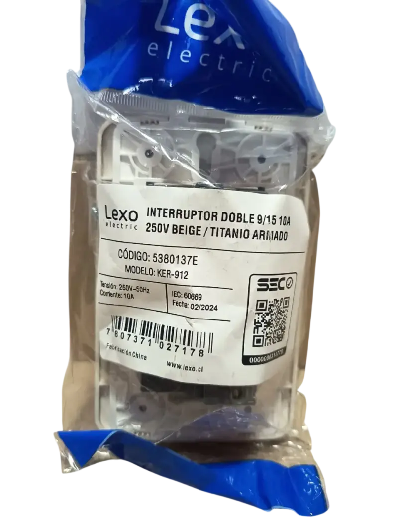 Interruptor Doble 9/15 Beige Titanio Lexo - 3