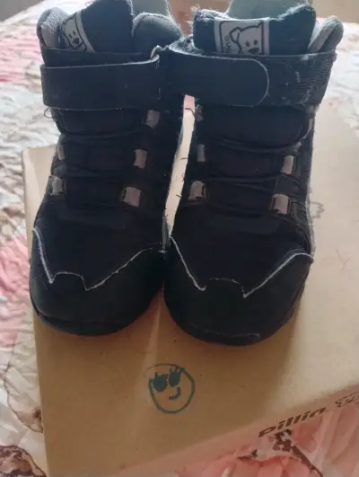Botines negros para niños Pillin con velcro - miniatura 1