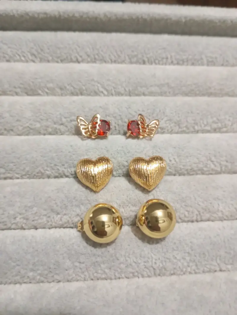 Aros de oro laminado elegantes para mujer - 6