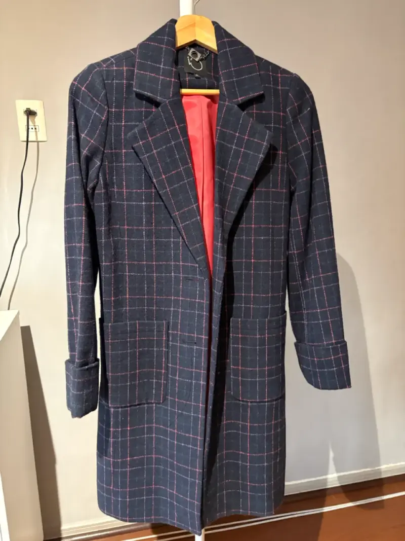 Abrigo a cuadros talla 36