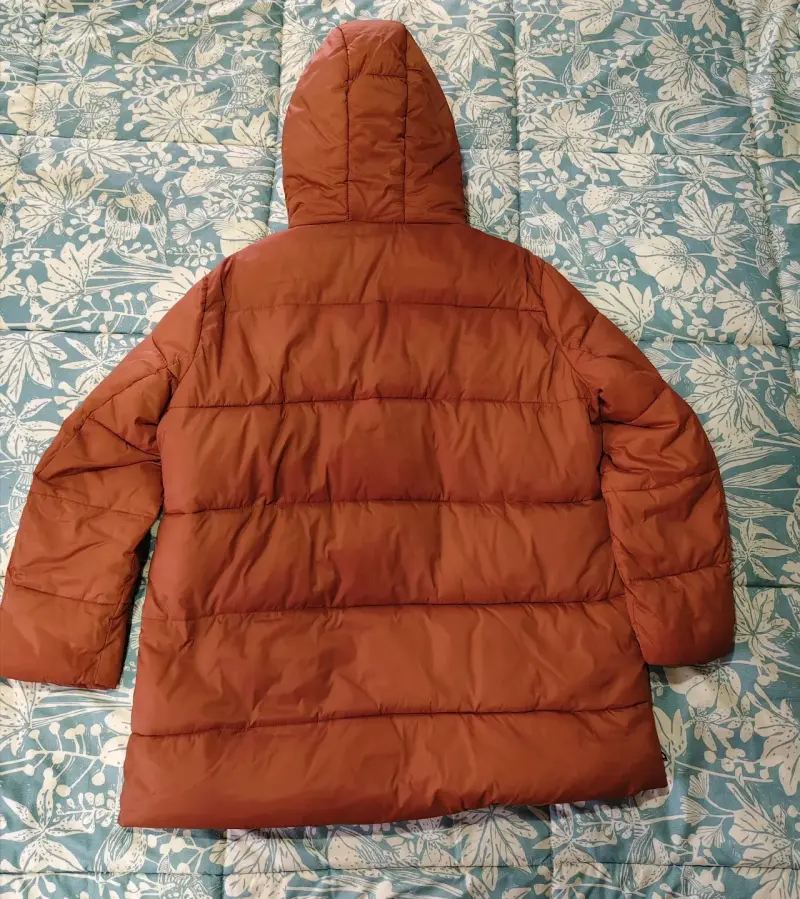 Chaqueta acolchada naranja con capucha - 3