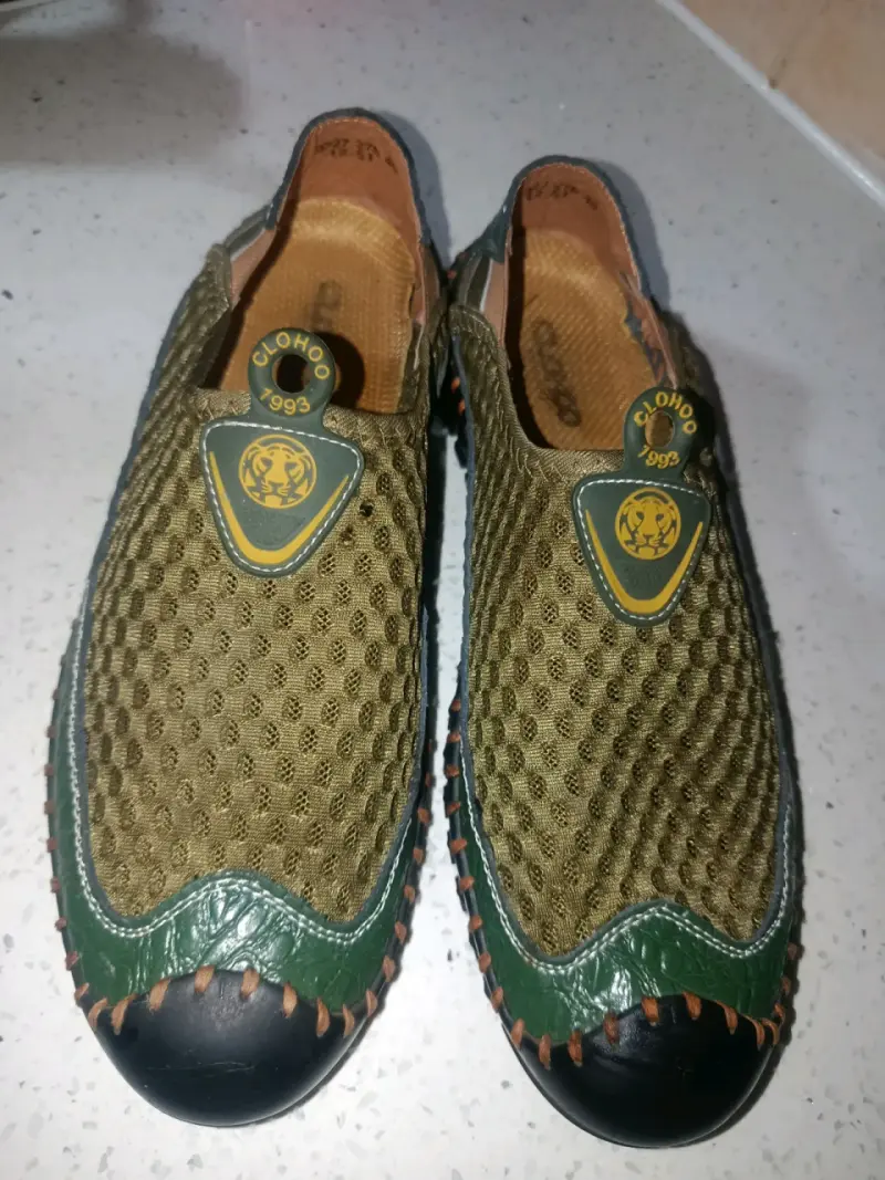 Zapatos mocasines verdes de cuero para hombre - 3