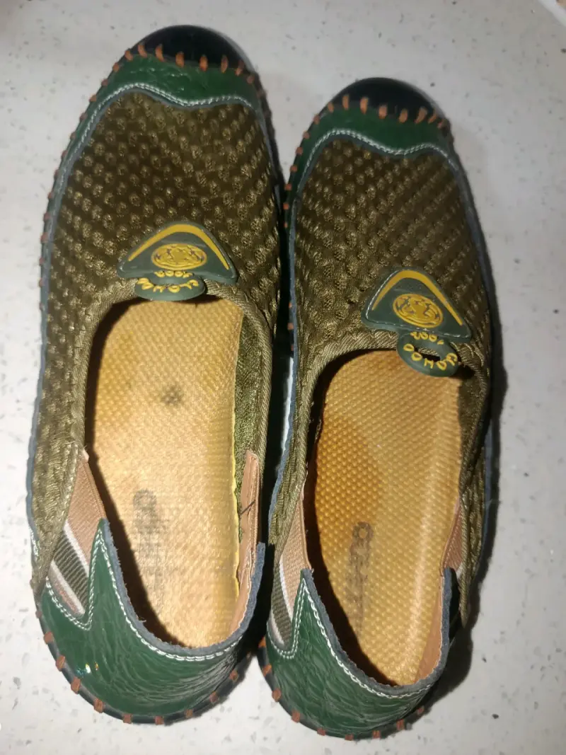 Zapatos mocasines verdes de cuero para hombre - 4
