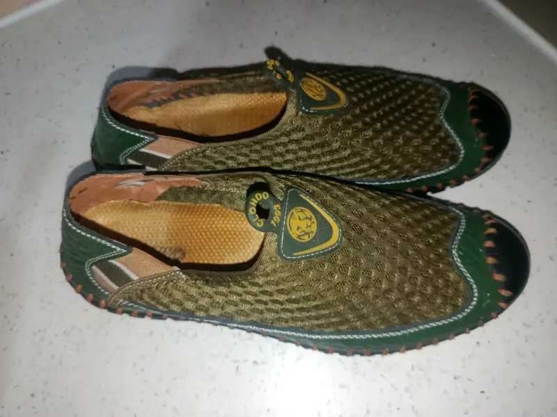 Zapatos mocasines verdes de cuero para hombre - 5