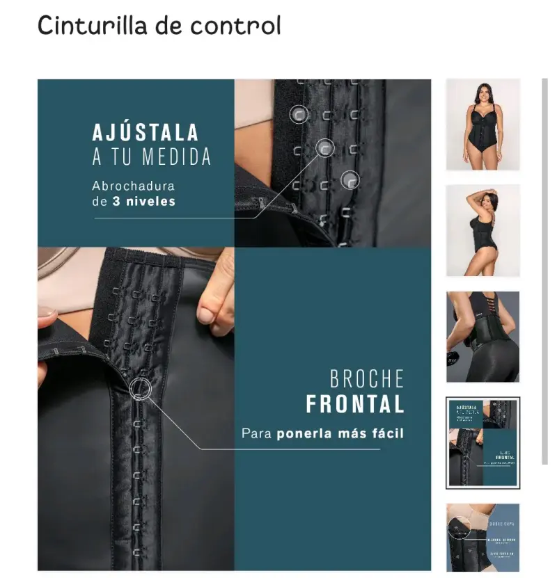 Cinturilla de control ajustable con broche frontal - 1