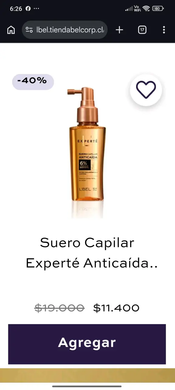 Suero Capilar Anticaída L'Bel Experté