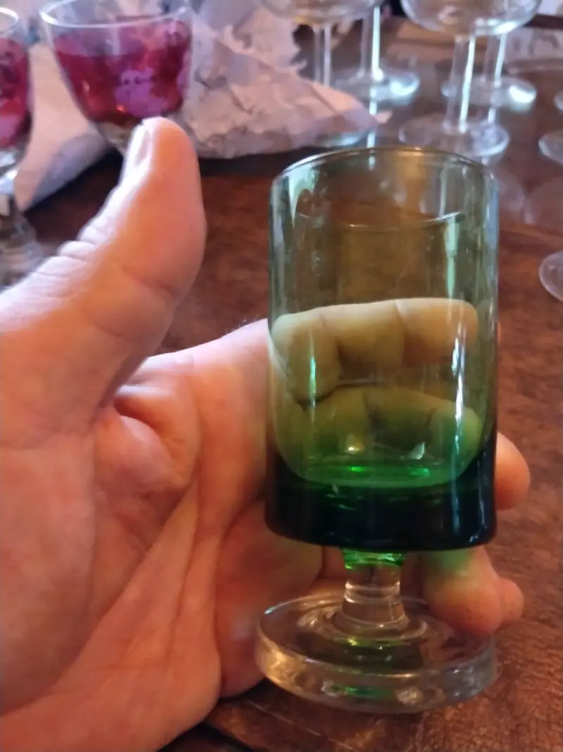 Set de 5 vasos verdes bicolor de cristal yungay - 2