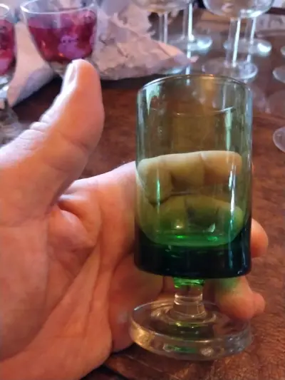 Set de 5 vasos verdes bicolor de cristal yungay - miniatura 2