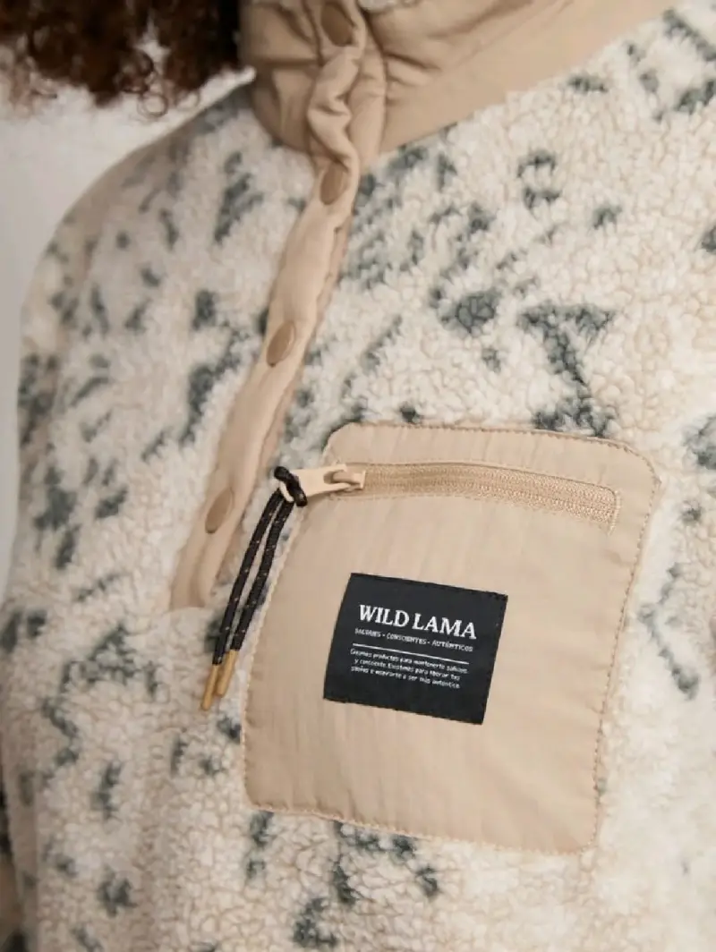 Polar de lana con bolsillo Wild Lama - 3