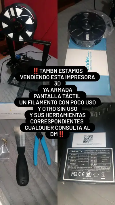 Impresora 3D Creality Ender-3 V2 con filamentos - miniatura 1