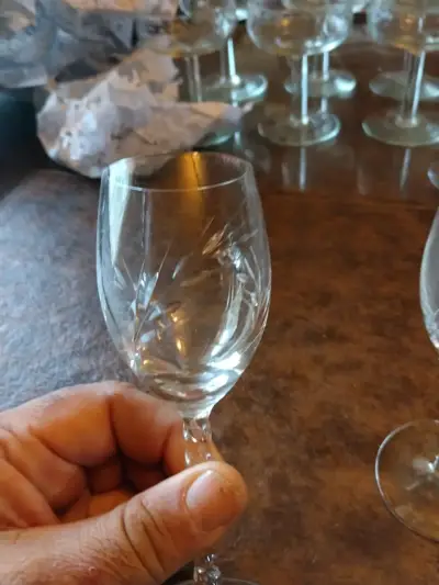Juego de  2 copas de cristal yungay tallado e - miniatura 2