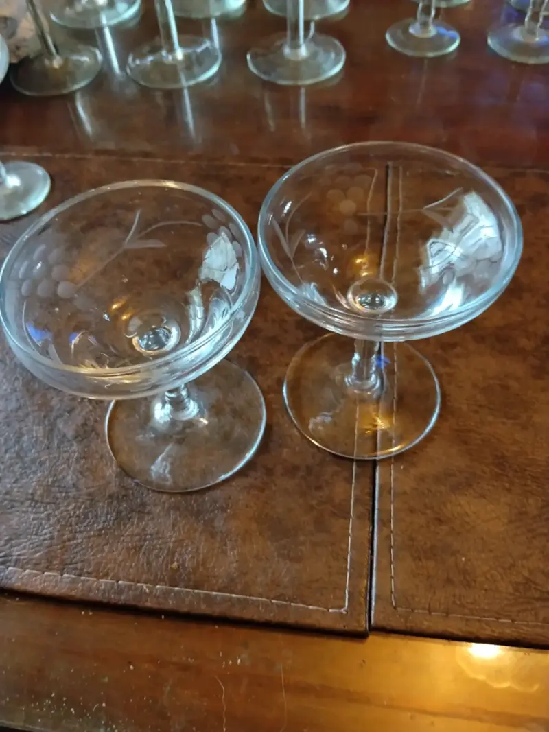 Copas de champán vintage de cristal yungay - 1