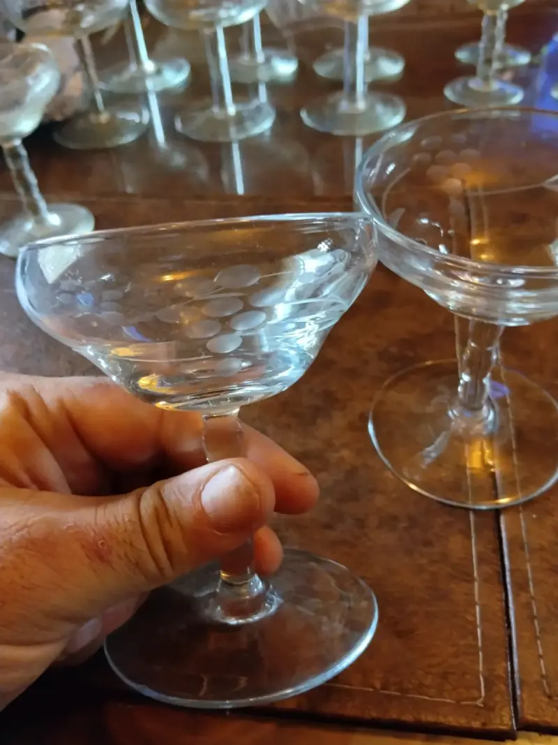 Copas de champán vintage de cristal yungay - 2