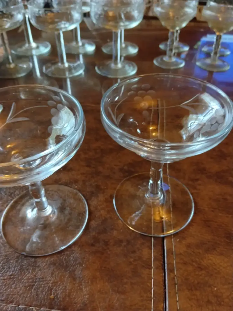Copas de champán vintage de cristal yungay - 3