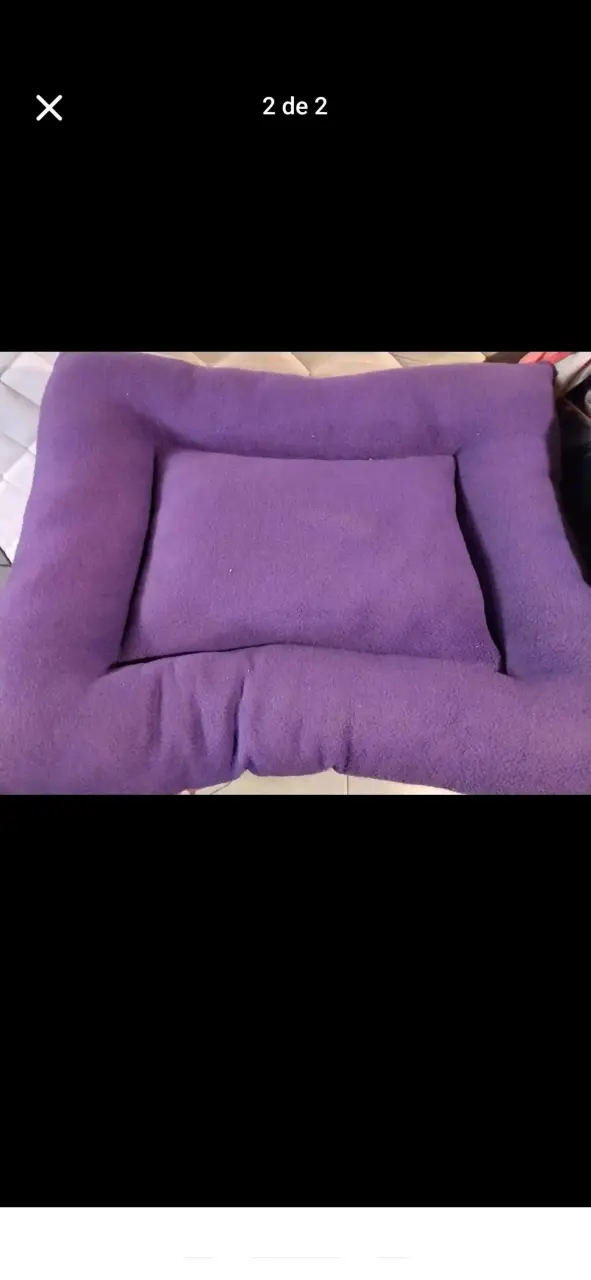 Cama para mascota roja con lunares blancos - 2