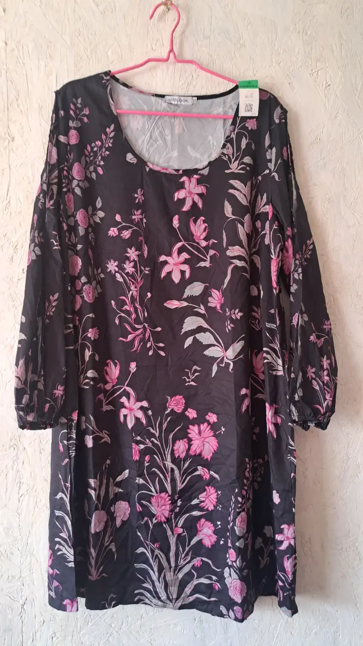 Vestido floral negro y rosa Miss Look - 1