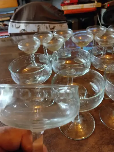 Juego de copas 6 de champán de cristal yungay - miniatura 2