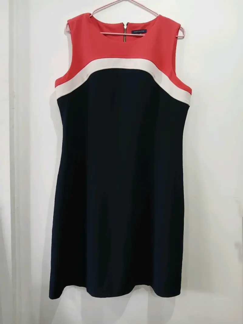 Vestido sin mangas bicolor elegante - 1