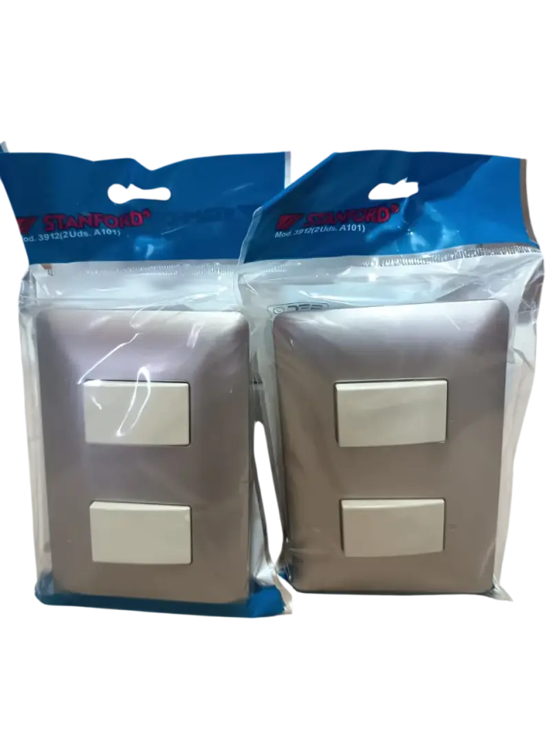 Pack 2 Interruptor Doble 9/15 Champaña Stanford - 1