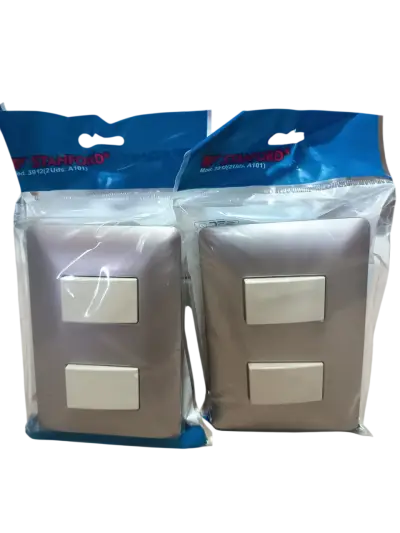 Pack 2 Interruptor Doble 9/15 Champaña  Stanford - miniatura 1