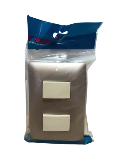 Pack 2 Interruptor Doble 9/15 Champaña  Stanford - miniatura 3