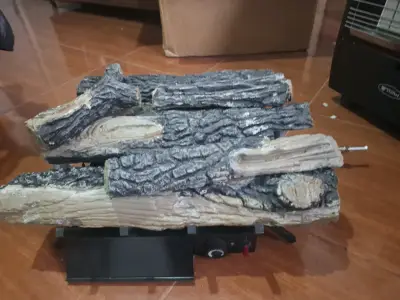 Juego de troncos decorativos para chimenea a gas - miniatura 1