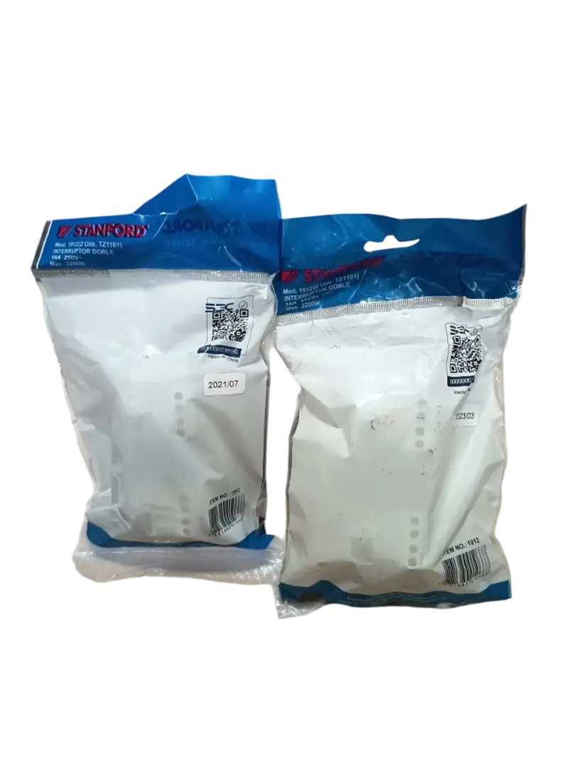 Pack 2 Interruptor Doble 9/15 Blanco Stanford - 2