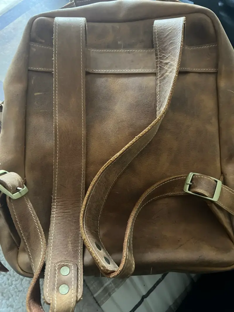 Mochila de cuero vintage marrón - 1