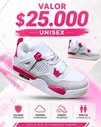 ZAPATILLAS (RÉPLICA MODELO JORDAN RETRO 4) - miniatura 1