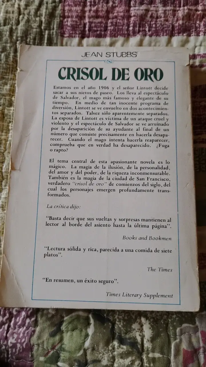 Libro Crisol de Oro de Jean Stubbs - 2