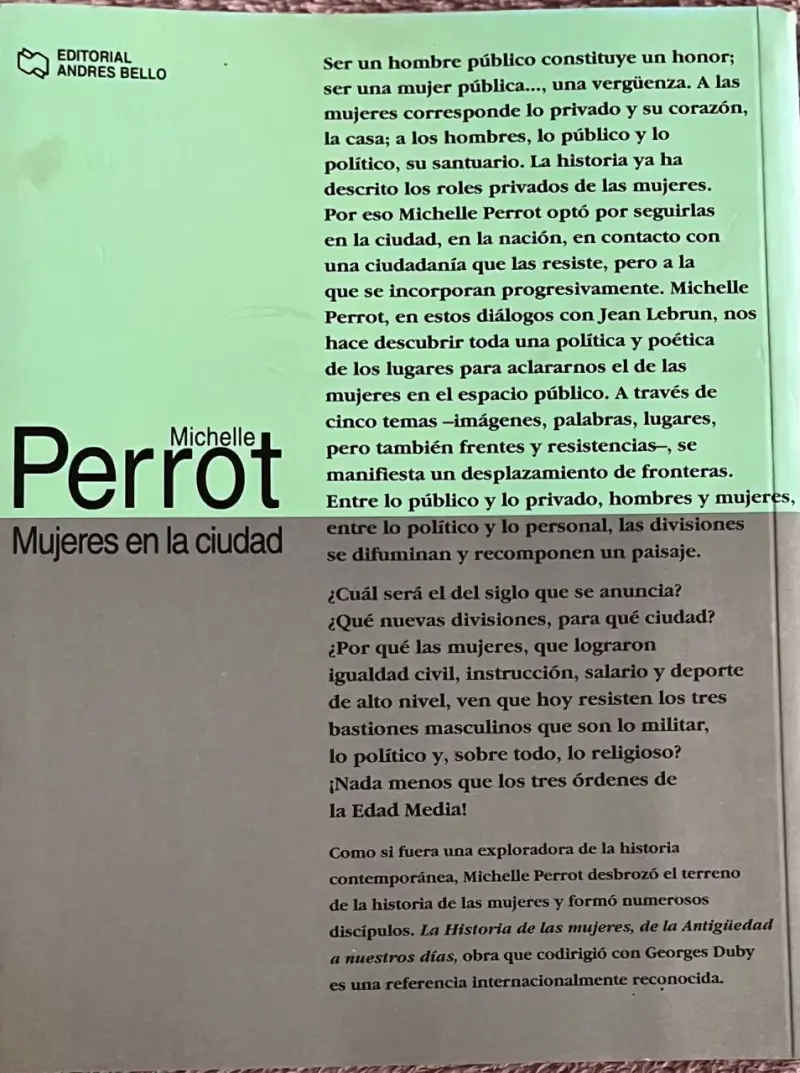 Libro 'Mujeres en la Ciudad' de Michelle Perrot - 2