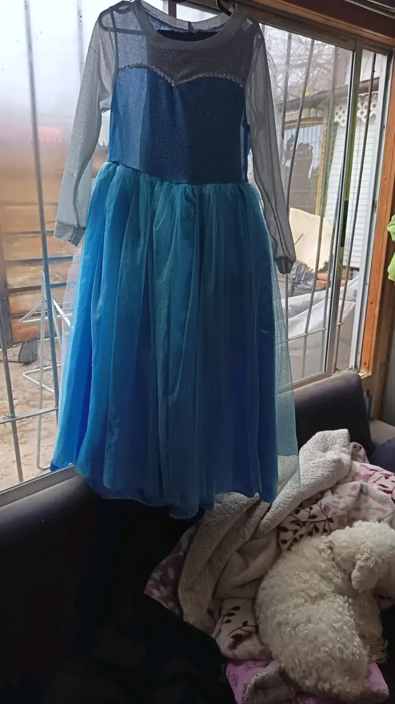 Vestido de princesa azul para niña