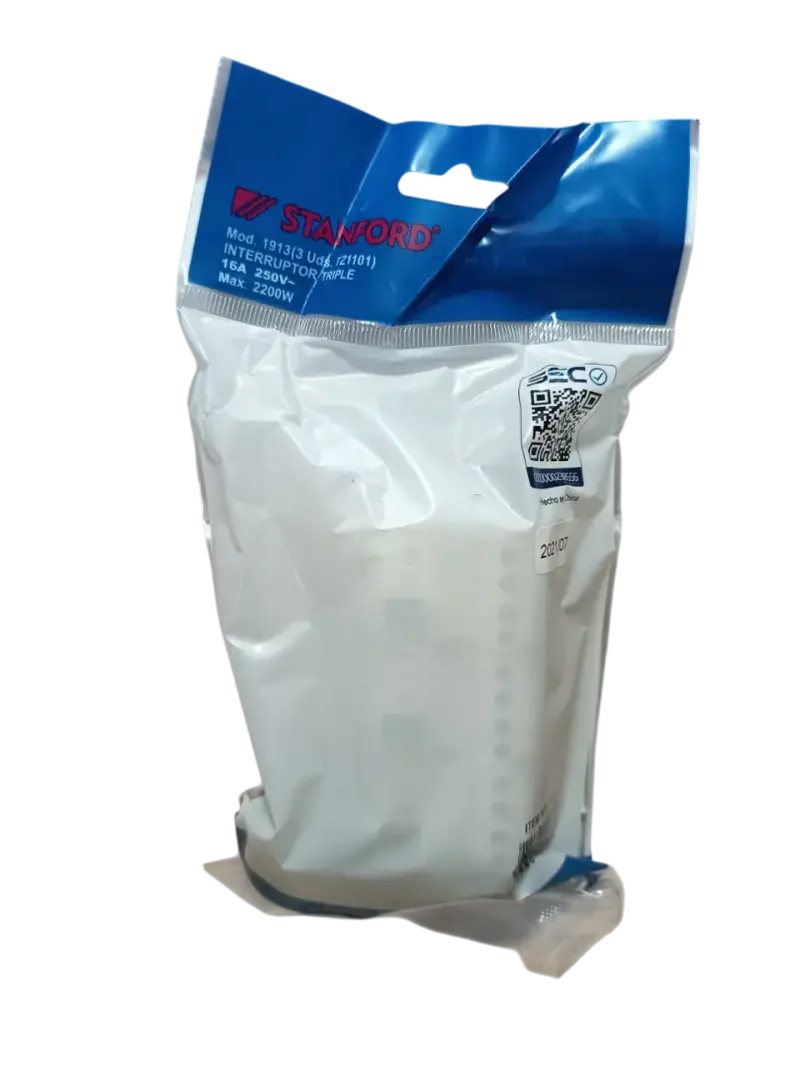 Pack 4 Interruptor Triple 9/32 Blanco Stanford - 4