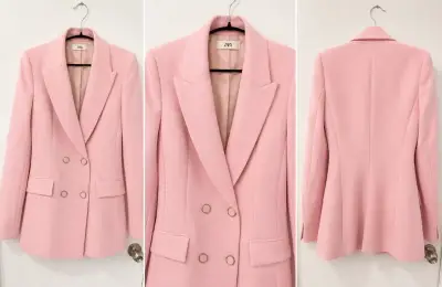 Blazer rosado elegante para mujer - miniatura 1