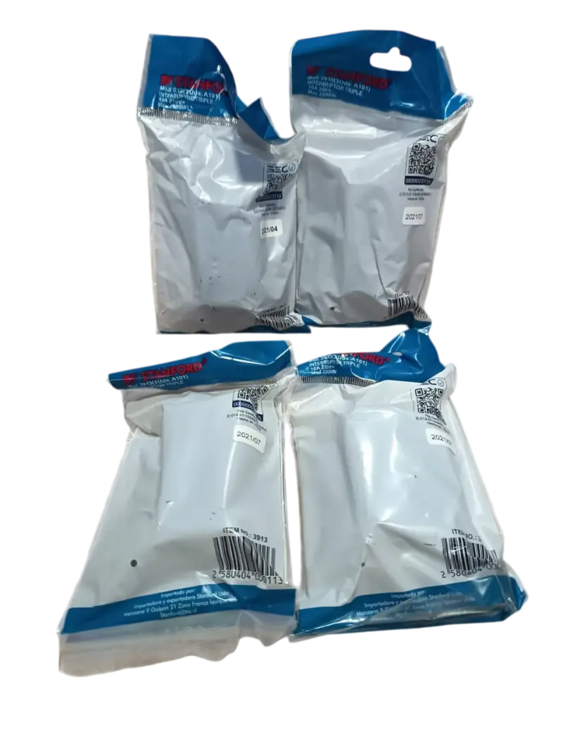 Pack 4 Interruptor Triple 9/32 Champaña Stanford - 2