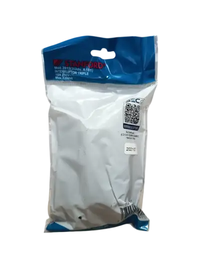 Pack 4 Interruptor Triple 9/32 Champaña  Stanford - miniatura 4