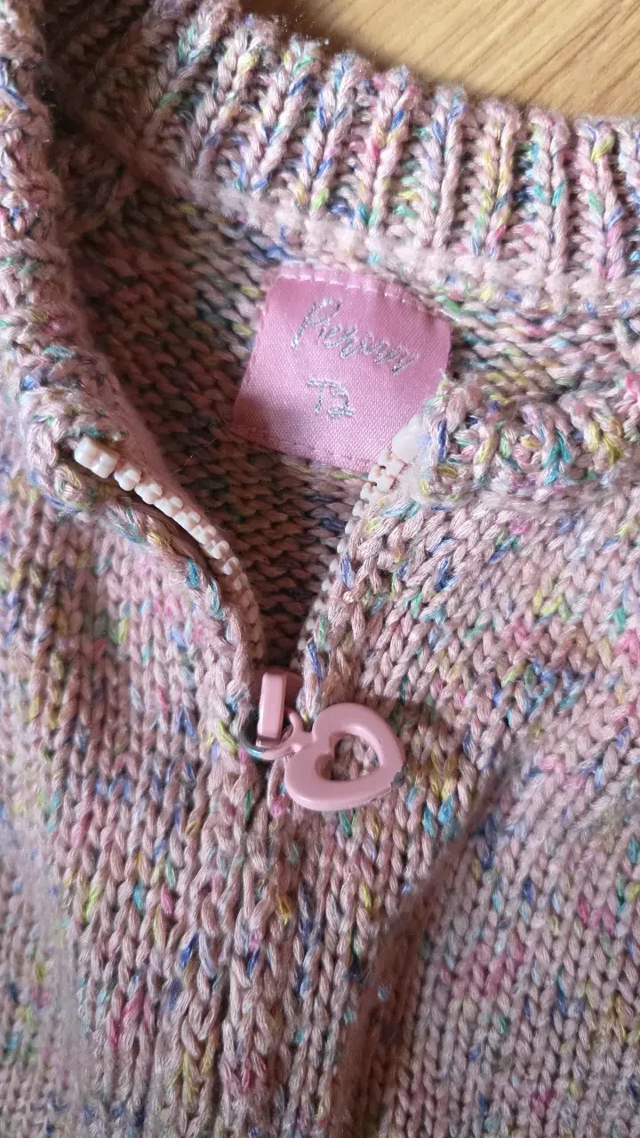 Chaleco de lana para niña color rosa pastel - 3