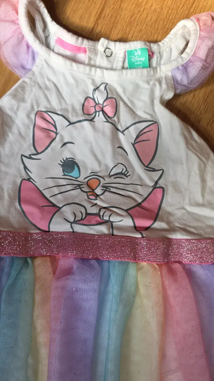 Body de bebé Disney con diseño de gatito y tutu arcoíris - 2